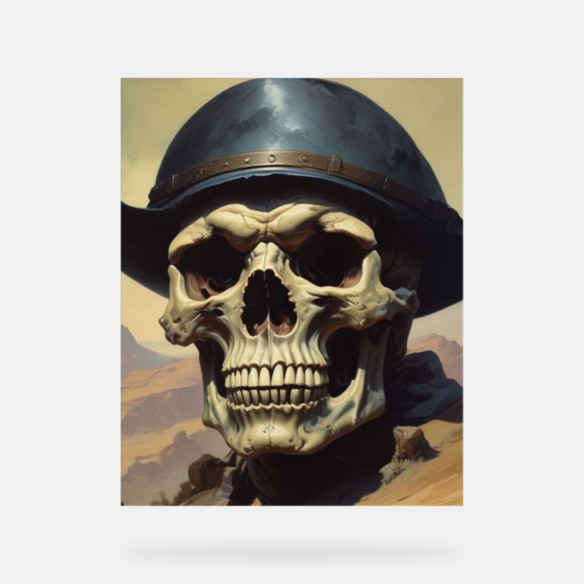 Illustration zum Zeichnen von Ölgemälden auf Skull Acrylschild (Vorderseite)