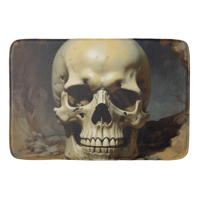 Illustration zum Zeichnen von Ölgemälden auf Skull Badematte (Vorderseite)