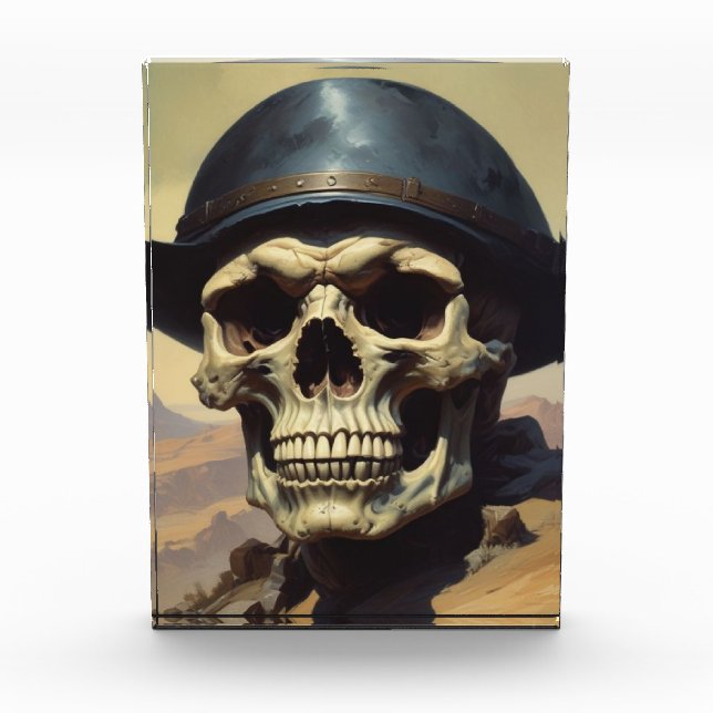 Illustration zum Zeichnen von Ölgemälden auf Skull Fotoblock (Vorderseite)