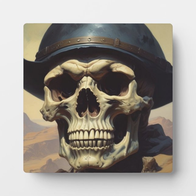 Illustration zum Zeichnen von Ölgemälden auf Skull Fotoplatte (Vorderseite)