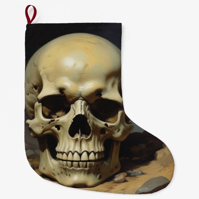 Illustration zum Zeichnen von Ölgemälden auf Skull Großer Weihnachtsstrumpf (Vorderseite)
