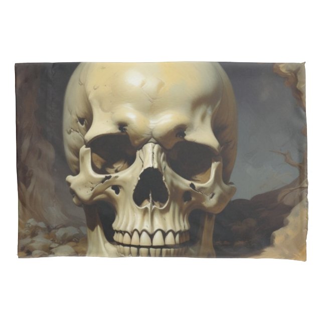 Illustration zum Zeichnen von Ölgemälden auf Skull Kissenbezug (Vorderseite)