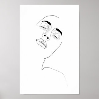 Illustration zur Frauenfashion in einer Linie Poster
