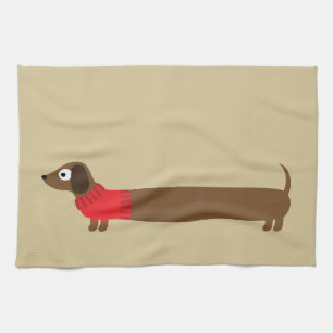 Illustration zur niedlichen langen Dackel Handtuch