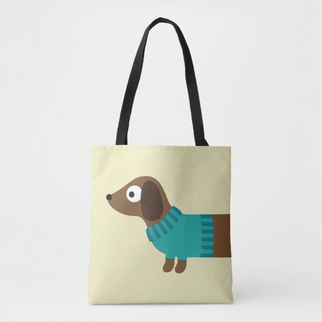 Illustration zur niedlichen langen Dackel Tasche (Vorderseite)