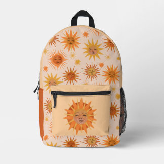 Illustration zur Sonnenfront Orange Wasserfarbe Bedruckter Rucksack