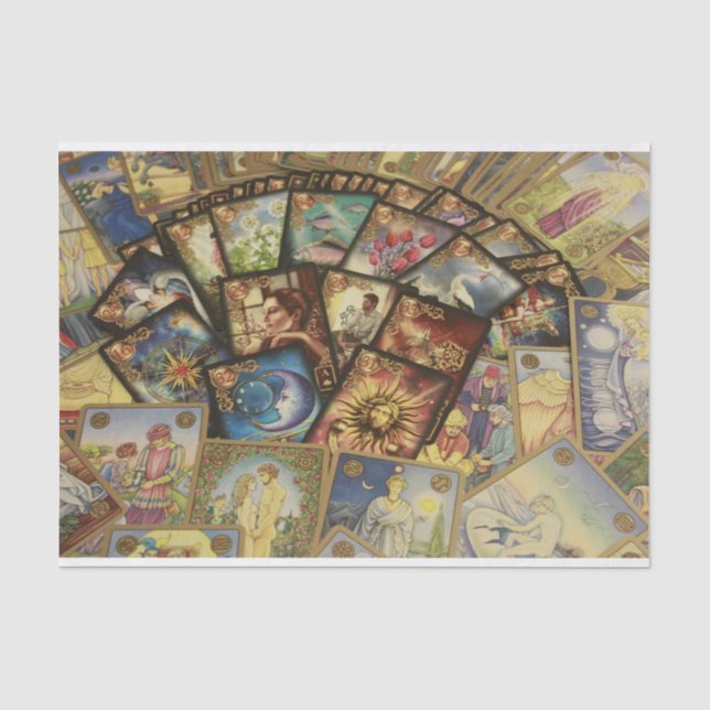 Illustration zur Verbreitung von Tarot-Karten Seidenpapier (Vorderseite)