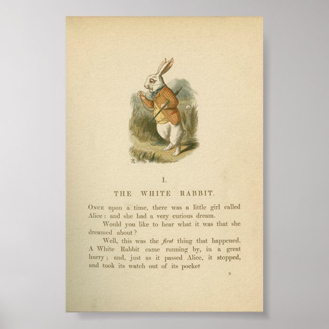 Illustration zur Vintagen Alice im Wunderland Poster (Vorne)