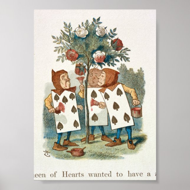 Illustration zur Vintagen Alice im Wunderland Poster (Vorne)