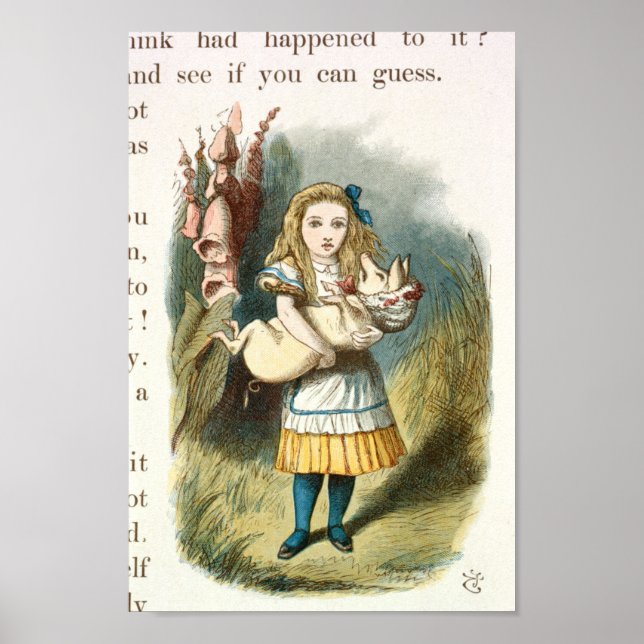 Illustration zur Vintagen Alice im Wunderland Poster (Vorne)
