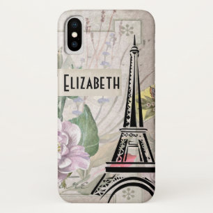 Illustration zur Vintagen Blume Collage & Eiffeltu Case-Mate iPhone Hülle
