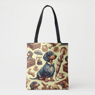 Illustration zur Vintagen Dackel Tasche