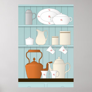 Illustration zur Vintagen Küche Poster