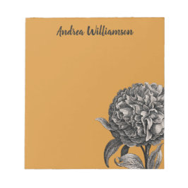 Illustration zur Vintagen Peony-Blume auf Buttersc Notizblock