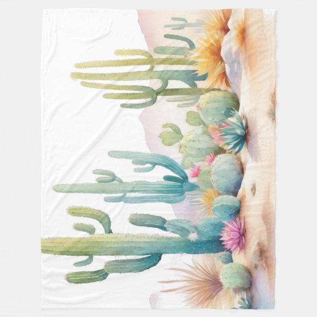 Illustration zur Wasserfarben-Wüste Fleecedecke (Vorderseite)
