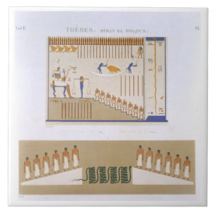 Illustrationen der Freskos von Byban EL Molouk, Fliese