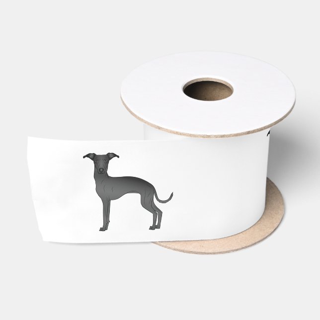 Illustrationen des schwarzen Greyhound Cartoon Dog Satinband (Spule)