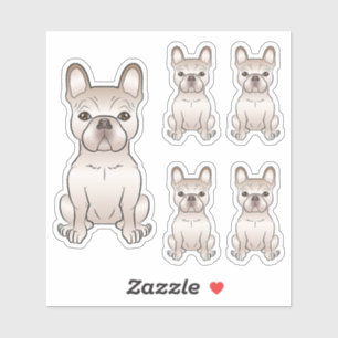 Illustrationen sitzender französischer Bulldoggen  Aufkleber