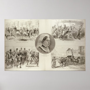 Illustrationen über Angriffe auf Königin Victoria Poster