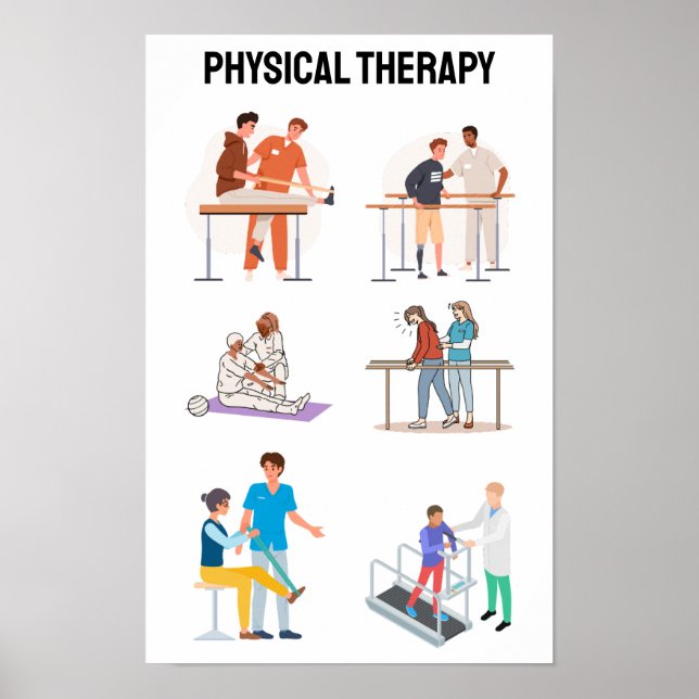 Illustrationen zur Physikalischen Therapie - Rehab Poster (Vorne)