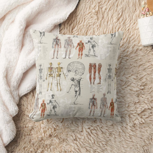 Illustrationen zur Vintagen Anatomie Kissen (Decke)