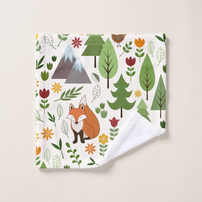 Illustrations de style scandinave sur crème (Gant de toilette)