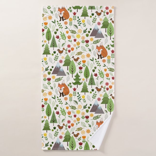 Illustrations de style scandinave sur Crm Rpt Ptn (Serviette de bain)