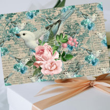 Illustrations d'oiseaux anciens, papier de soie à