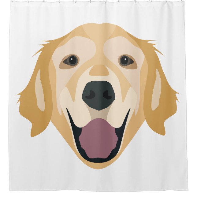 Illustrations-golden retriever duschvorhang (Vorderseite)