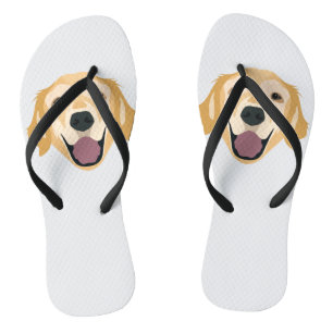Illustrations-golden retriever flip flops