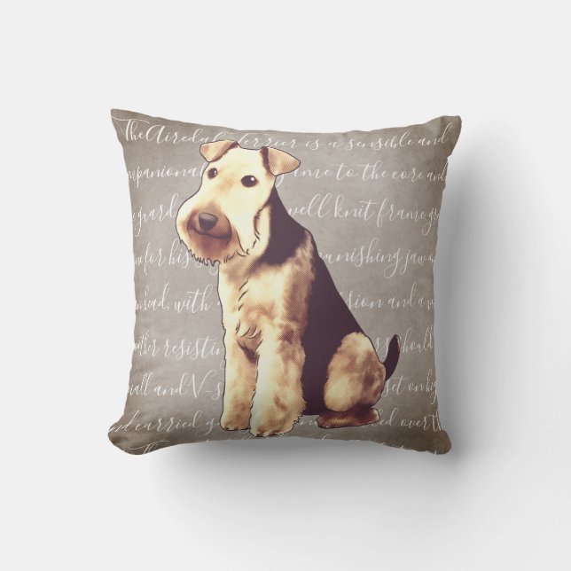 Illustrations-Kissen Airedales Terrier Kissen (Vorderseite)