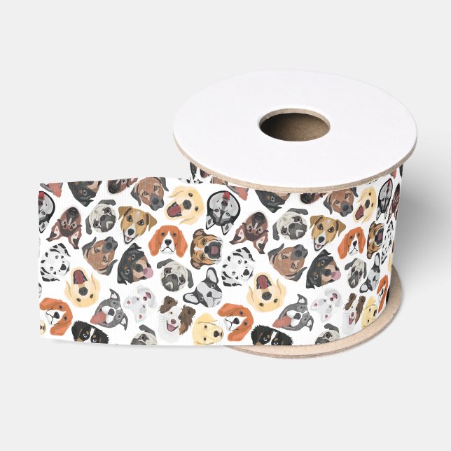 Illustrations-Muster-süße inländische Hunde Ripsband (Spule)