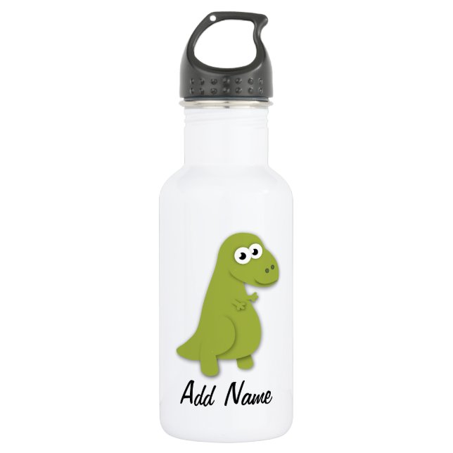 Illustrations-Name-Flasche Dino Trex Trinkflasche (Vorderseite)