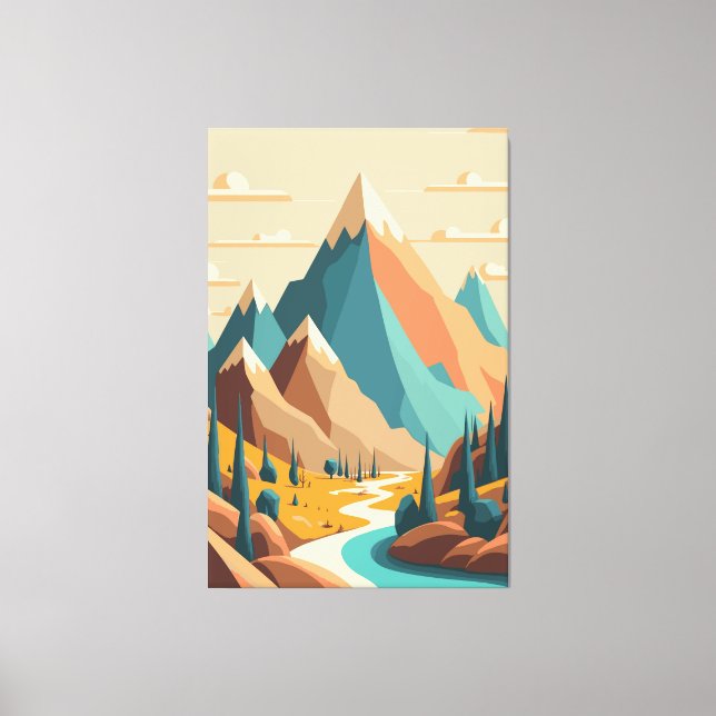 Illustrationsfelsen Leinwanddruck (Vorderseite)