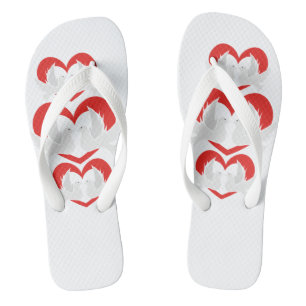 Illustrationsfriedenstauben mit Herzen Flip Flops