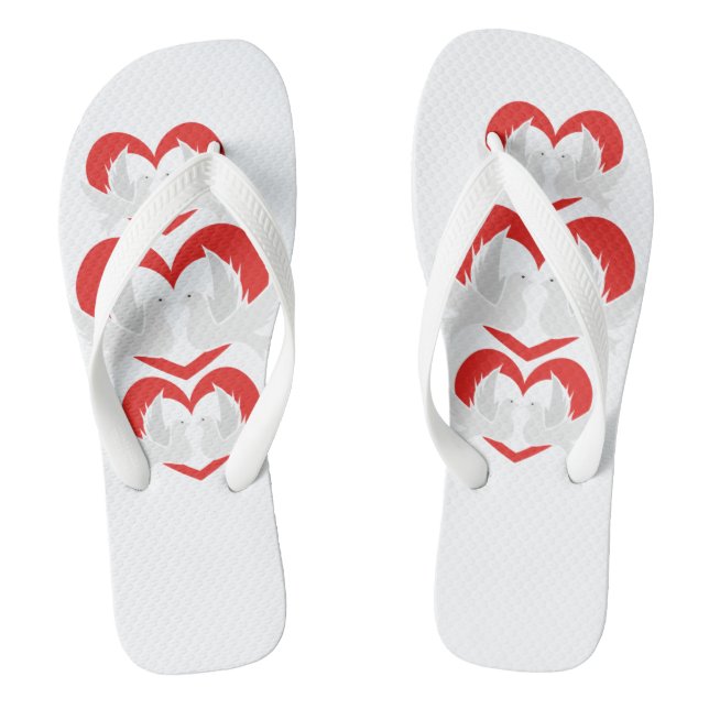 Illustrationsfriedenstauben mit Herzen Flip Flops (Fußbett)