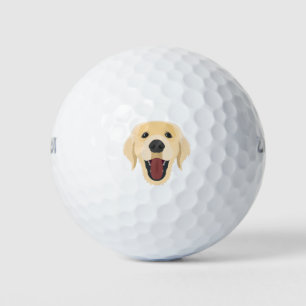 Illustrationshunde sehen sich dem Golden Retriver  Golfball