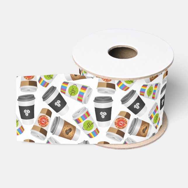 Illustrationskaffee zum zu gehen ripsband (Spule)