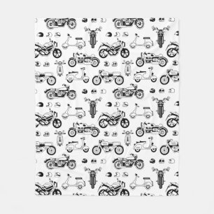 Illustrationsmotorräder Roller und Helme Fleecedecke