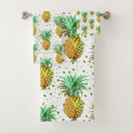Illustrationsmuster für Ananas Badhandtuch Set