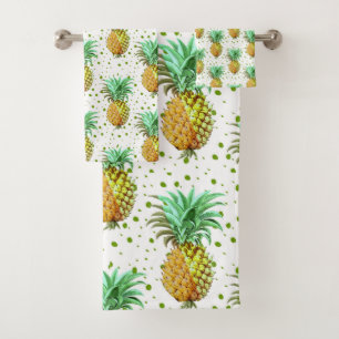 Illustrationsmuster für Ananas Badhandtuch Set