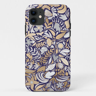 Illustrationsmuster für das blaue Blattmuster der  Case-Mate iPhone Hülle