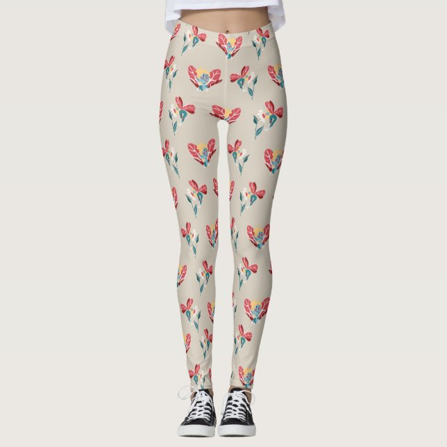 Illustrationsmuster für florale Fee Leggings (Vorderseite)