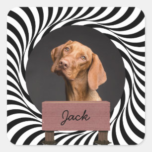 Illustrationspublikum Custom Dog Foto Quadratischer Aufkleber