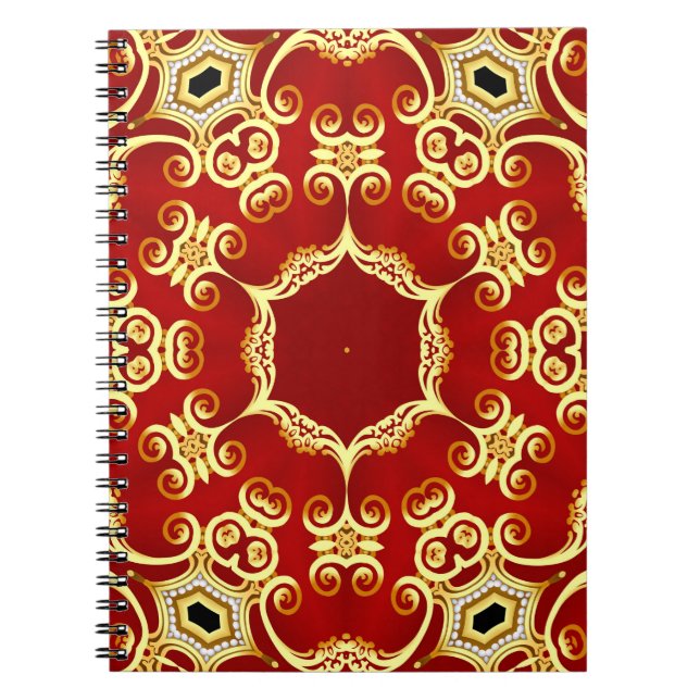 Illustrationsrahmen mit Muster gold pp Notizblock (Vorderseite)