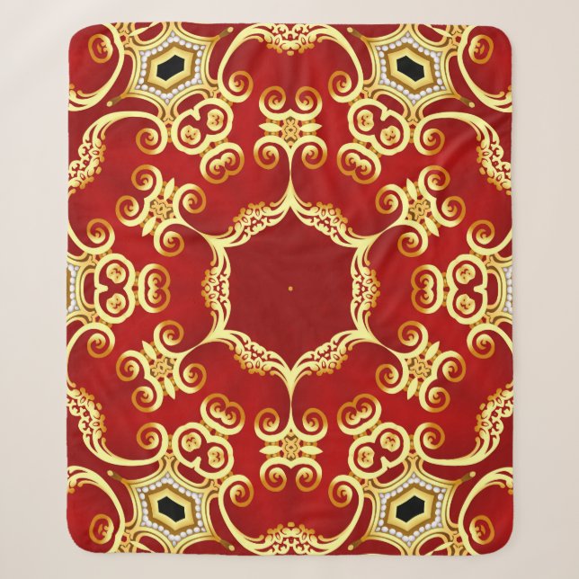 Illustrationsrahmen mit Muster gold pp Sherpadecke (Vorderseite)