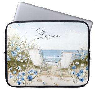 Illustrationsszene in Pastellfarben mit Namen Laptopschutzhülle