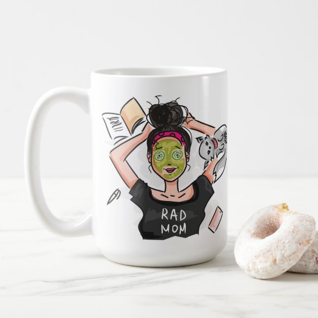 Illustrationstag der krassen Mama Mama Kaffeetasse (Mit Donut)