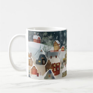 Illustrative Weihnachtsstadt Kaffeetasse