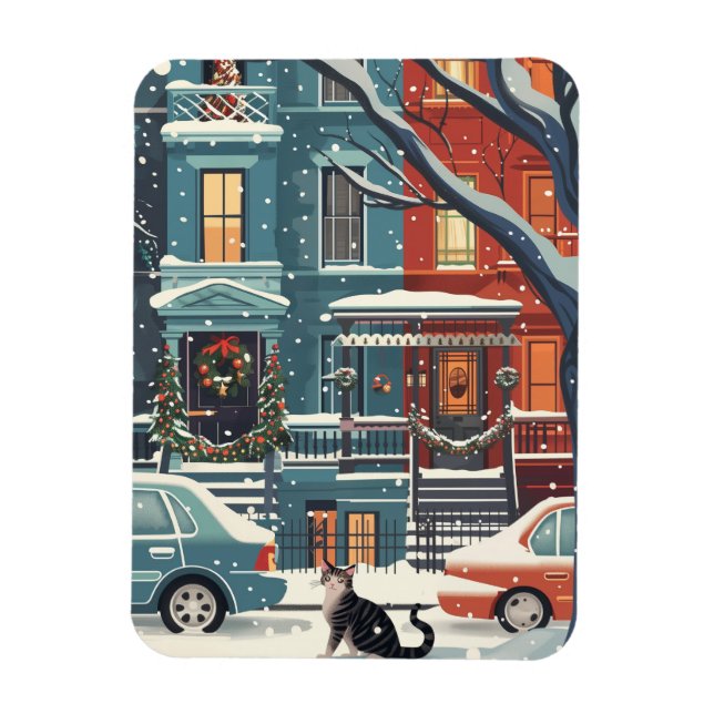 Illustratives New Yorker Stadtretro Magnet (Vertikal)